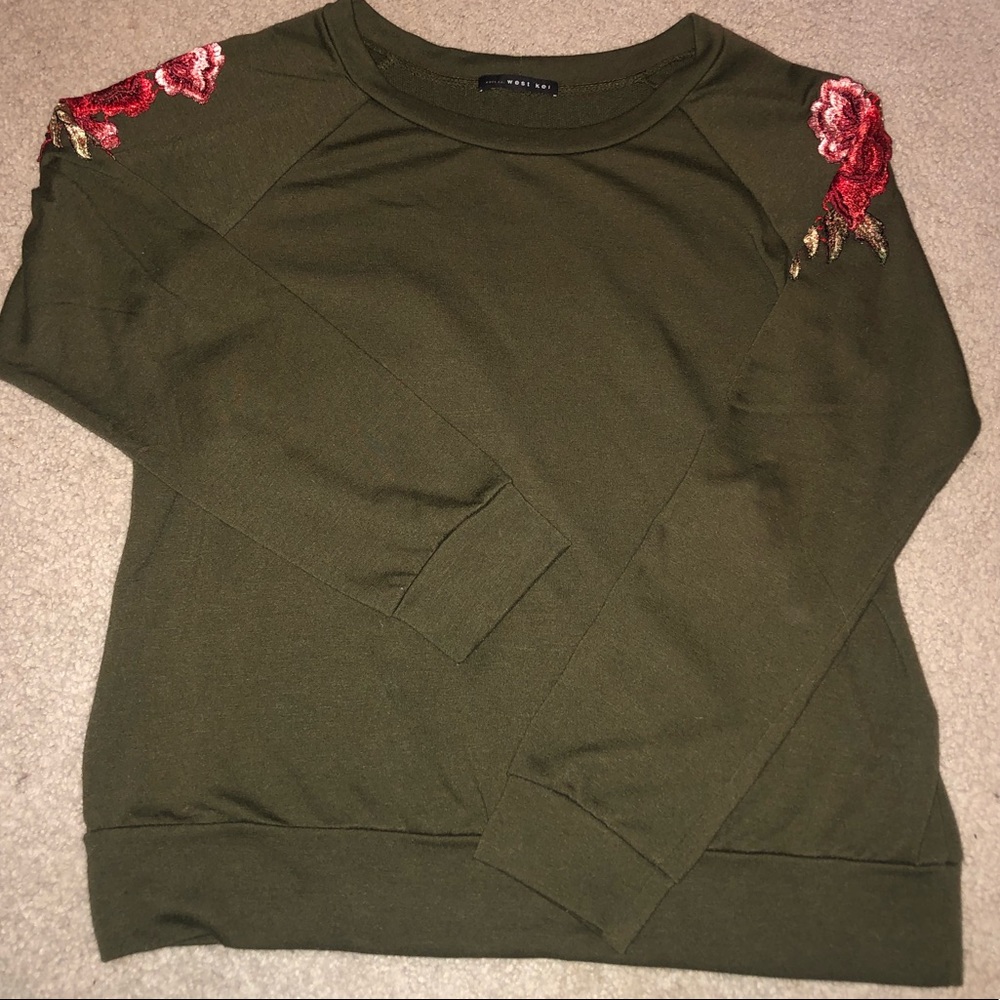 Army Green Rose LS
